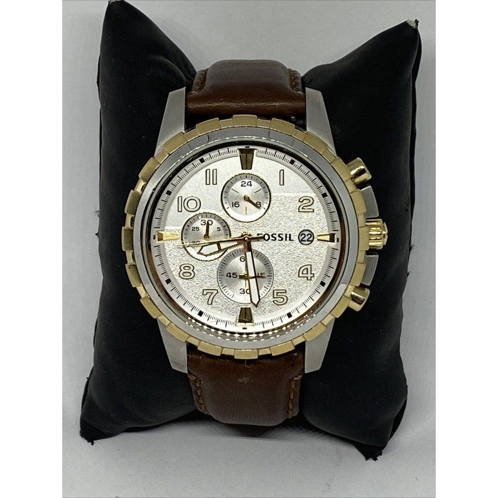 Fossil Dean FS4788 Men's Brown Leather Analog Silv